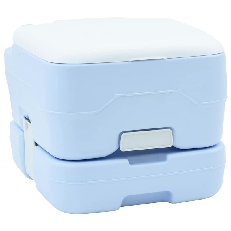Chargez l'image dans la visionneuse de la galerie, Vidaxl camping toilet lichtblauw en wit 41,5 x 36,5 x 30 cm polyetheen