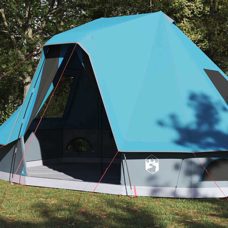 Chargez l'image dans la visionneuse de la galerie, Vidaxl familie tipi tent tipi met dak blauw 466 x 310 x 240 cm