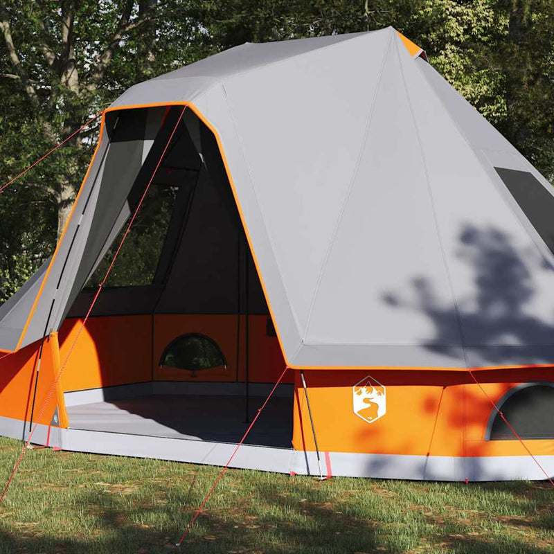Chargez l'image dans la visionneuse de la galerie, Vidaxl familie tipi tent tipi grijs en oranje 466 x 310 x 240 cm