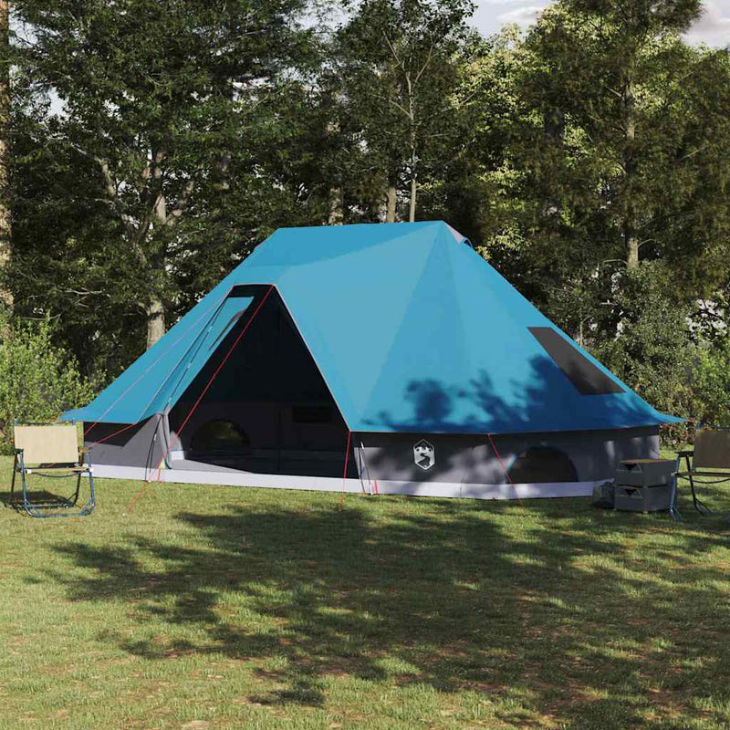 Chargez l'image dans la visionneuse de la galerie, Vidaxl familie tipi tent tipi met dak blauw 680 x 430 x 270 cm