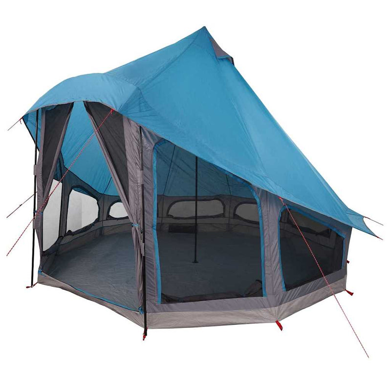 Afbeelding laden in galerijviewer, Vidaxl familie tipi tent tipi met dak blauw 404 x 370 x 270 cm