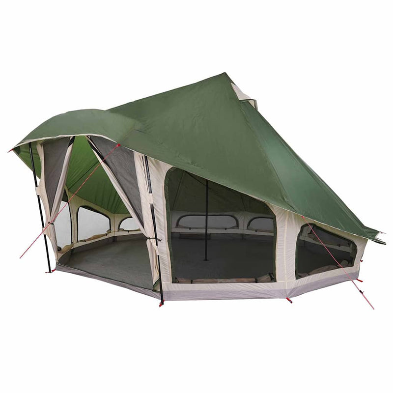 ギャラリービューアに画像をロードする, Vidaxl familie tipi tent tipi met dak groen 508 x 470 x 300 cm