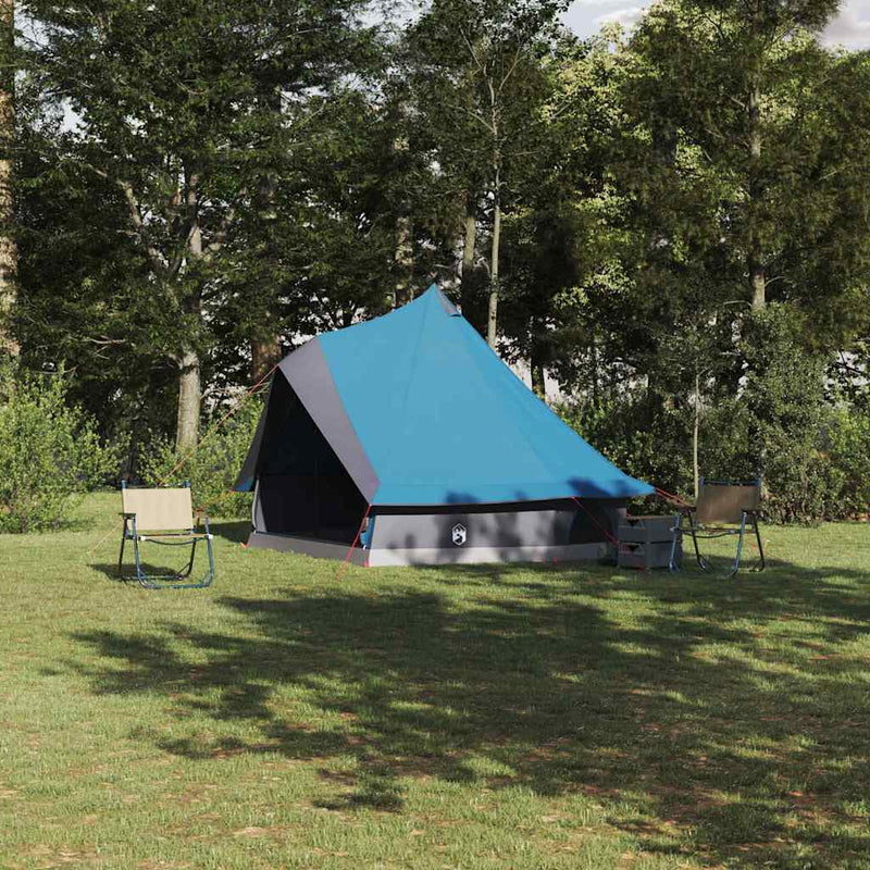 ギャラリービューアに画像をロードする, Vidaxl familie tipi tent tipi blauw en grijs 400 x 346 x 250 cm