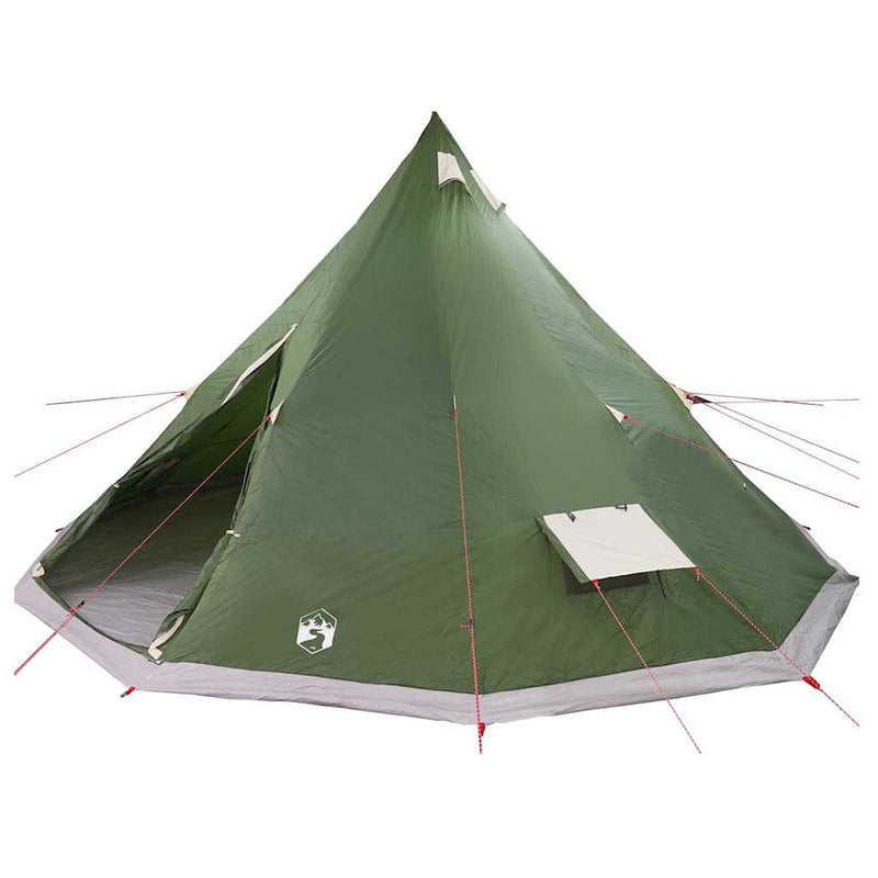 ギャラリービューアに画像をロードする, Vidaxl familie tipi tent tipi met dak groen 560 x 560 x 300 cm