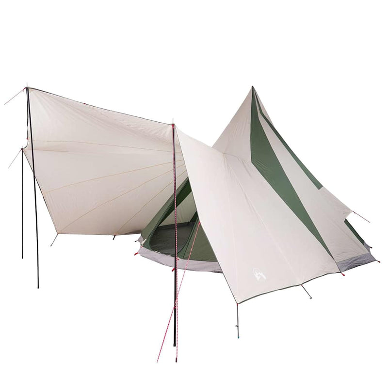 Afbeelding laden in galerijviewer, Vidaxl familie tipi tent tipi groen en beige 510 x 690 x 330 cm