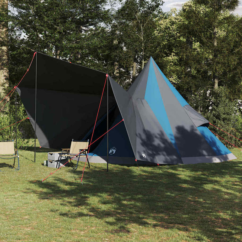 Afbeelding laden in galerijviewer, Vidaxl familie tipi tent tipi blauw en grijs 510 x 690 x 330 cm