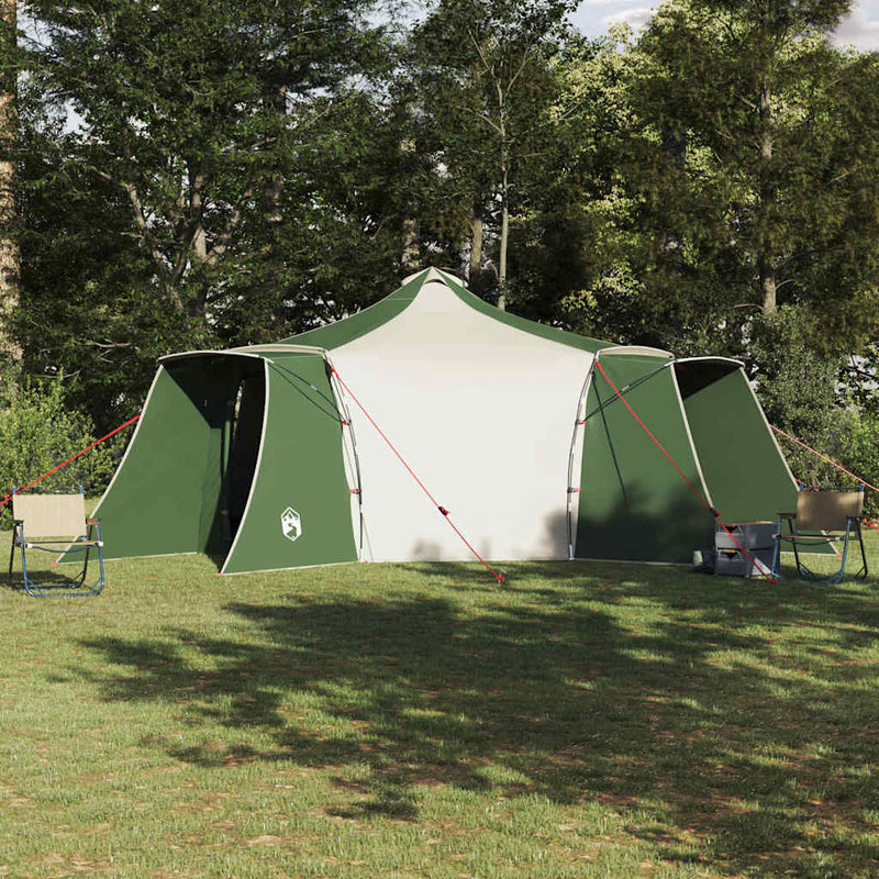 ギャラリービューアに画像をロードする, Vidaxl tipi tent met dak groen en beige 492 x 492 x 275 cm stof