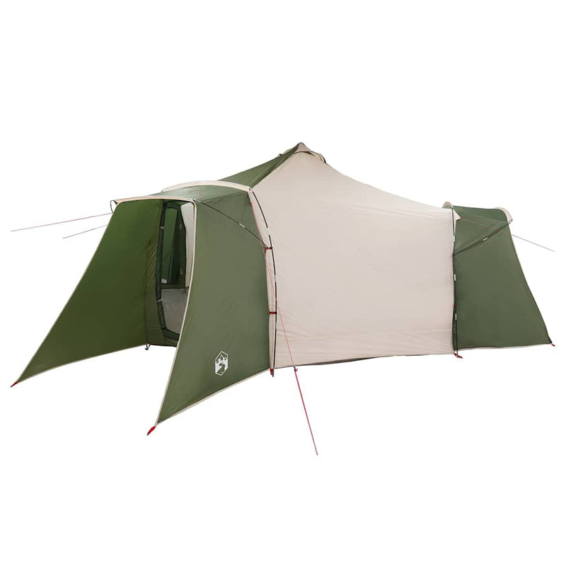 ギャラリービューアに画像をロードする, Vidaxl tipi tent met dak groen en beige 492 x 492 x 275 cm stof