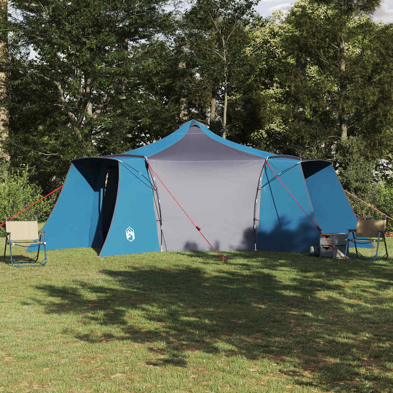 ギャラリービューアに画像をロードする, Vidaxl tipi tent met dak blauw en grijs 492 x 492 x 275 cm stof