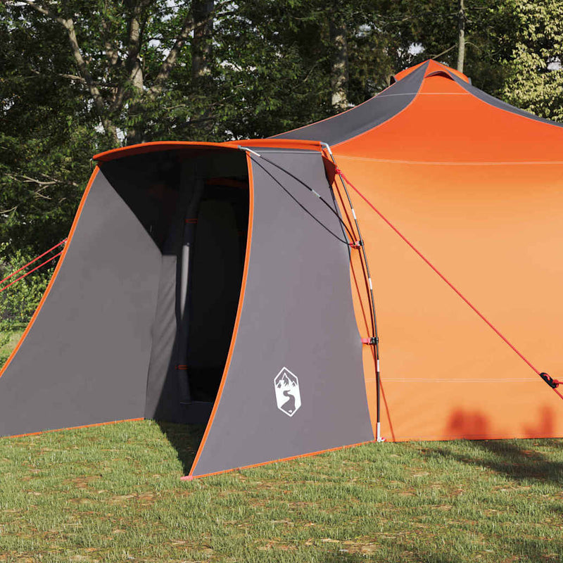 Afbeelding laden in galerijviewer, Vidaxl tipi tent met dak grijs en oranje 492 x 492 x 275 cm stof