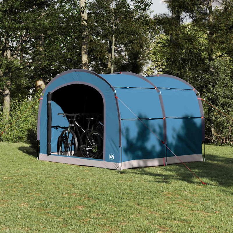 Afbeelding laden in galerijviewer, Vidaxl tent met dak met opslag blauw 268 x 240 x 191 cm polyester