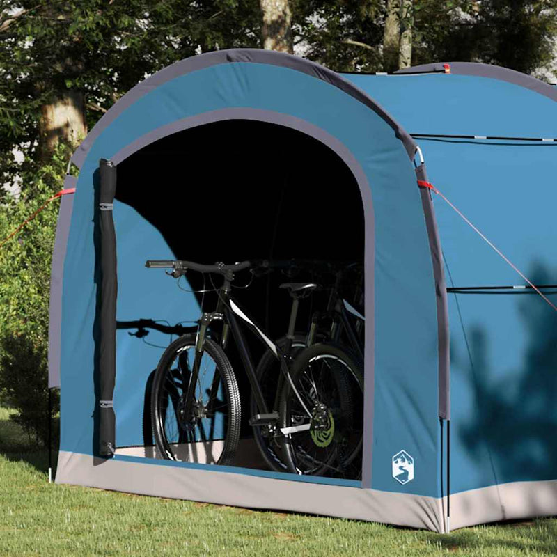 Afbeelding laden in galerijviewer, Vidaxl tent met dak met opslag blauw 268 x 240 x 191 cm polyester