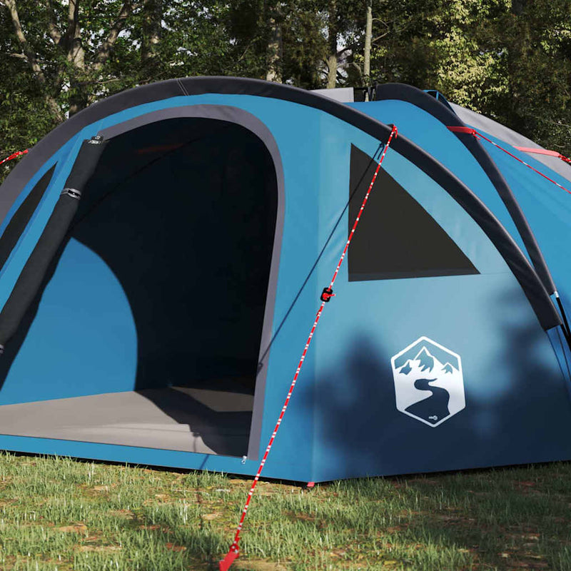 Afbeelding laden in galerijviewer, Vidaxl camping tent met dak blauw 308 x 268 x 130 cm polyester