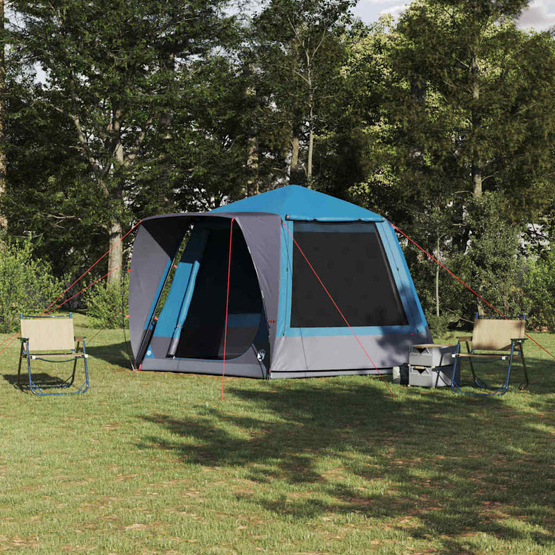 ギャラリービューアに画像をロードする, Vidaxl camping tent huisje met dak blauw 420 x 420 x 227 cm polyester