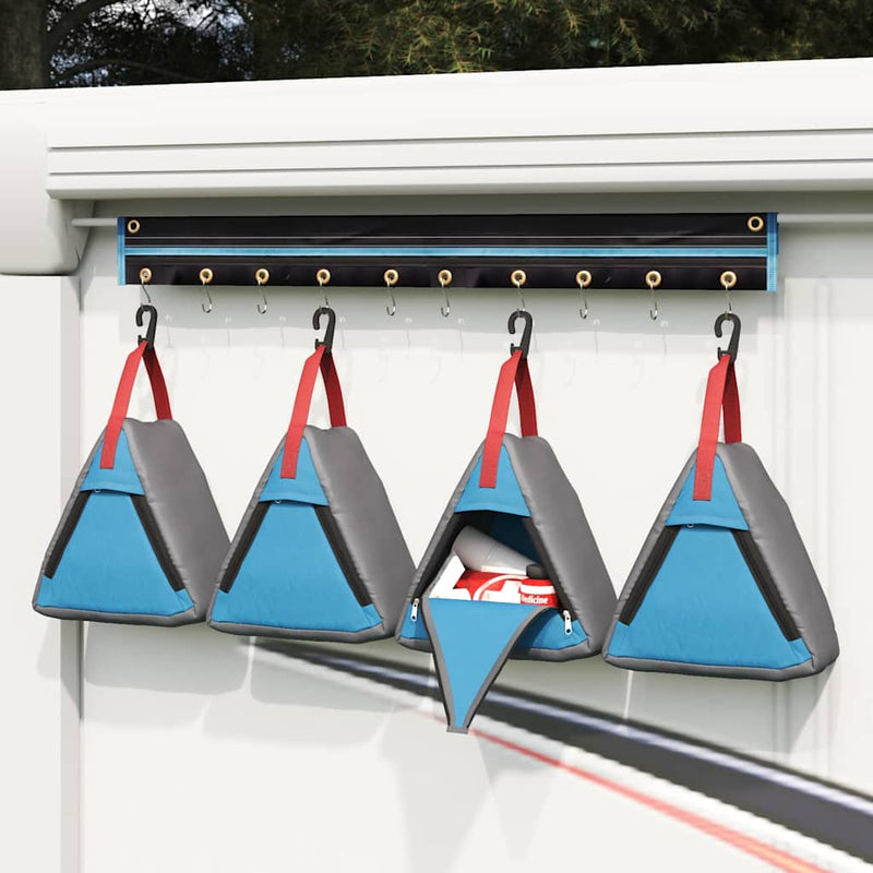 Afbeelding laden in galerijviewer, Vidaxl opslagzak 4 pcs grijs en blauw 24 x 16 x 24 cm oxford