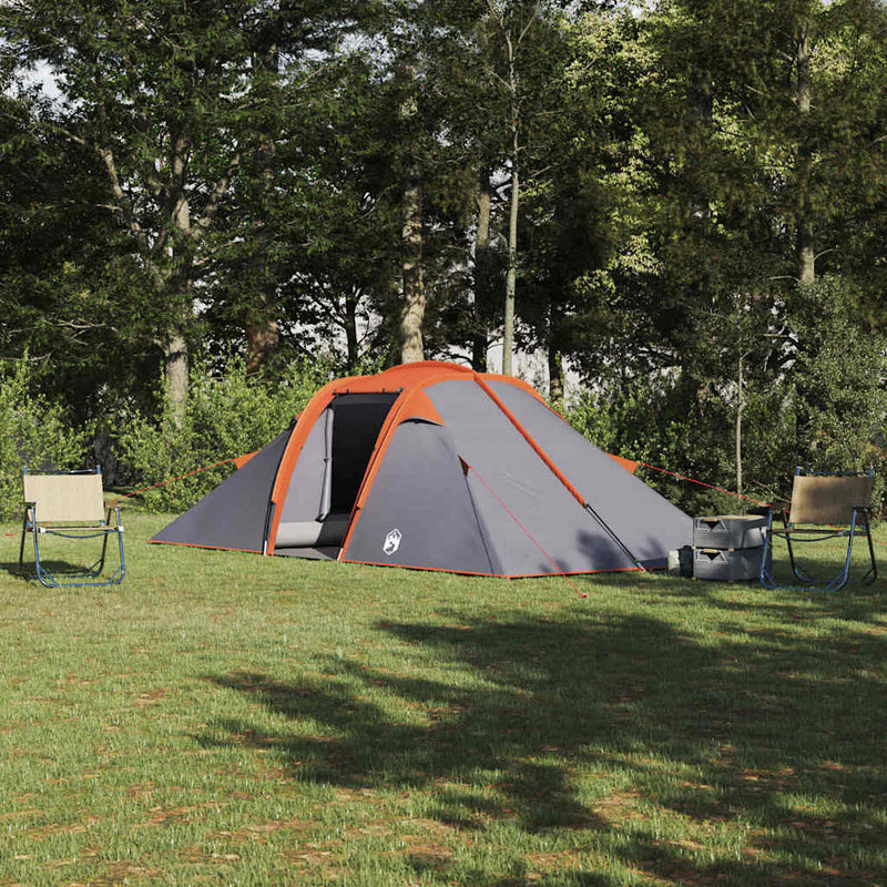 ギャラリービューアに画像をロードする, Vidaxl tunnel tent met dak grijs en oranje 510 x 240 x 156 cm taft