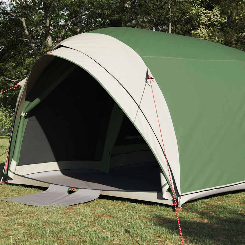 Afbeelding laden in galerijviewer, Vidaxl tunnel tent met dak met opslag groen 410 x 285 x 198 cm taft