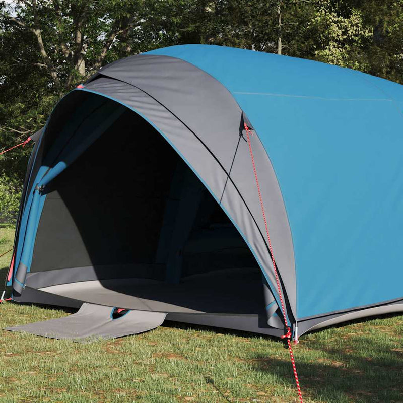 Afbeelding laden in galerijviewer, Vidaxl tunnel tent met dak met opslag blauw 410 x 285 x 198 cm taft