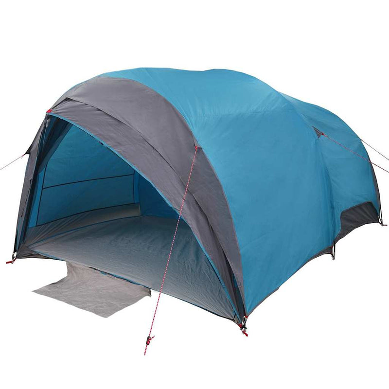 Afbeelding laden in galerijviewer, Vidaxl tunnel tent met dak met opslag blauw 410 x 285 x 198 cm taft