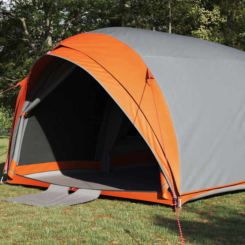 Afbeelding laden in galerijviewer, Vidaxl tunnel tent met dak grijs en oranje 410 x 285 x 198 cm taft