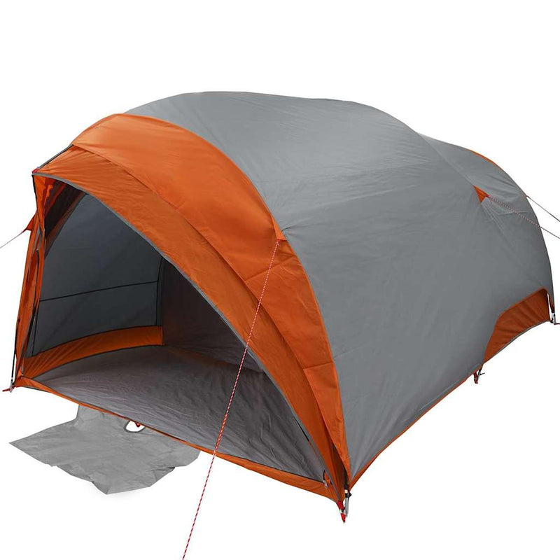 Afbeelding laden in galerijviewer, Vidaxl tunnel tent met dak grijs en oranje 410 x 285 x 198 cm taft