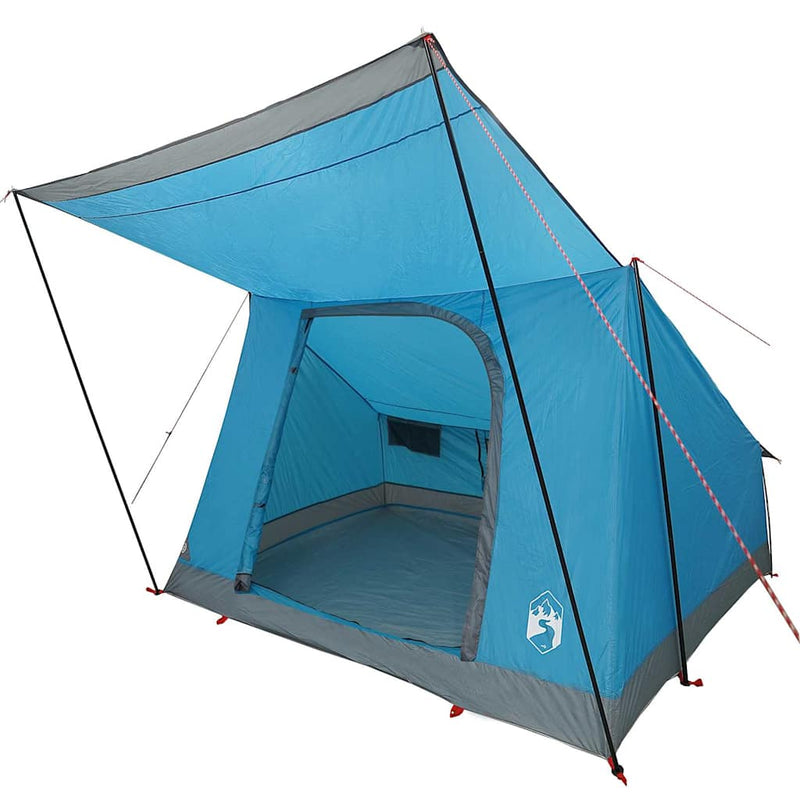 Afbeelding laden in galerijviewer, Vidaxl camping tent met dak met opslag blauw 223 x 163 x 130 cm taft