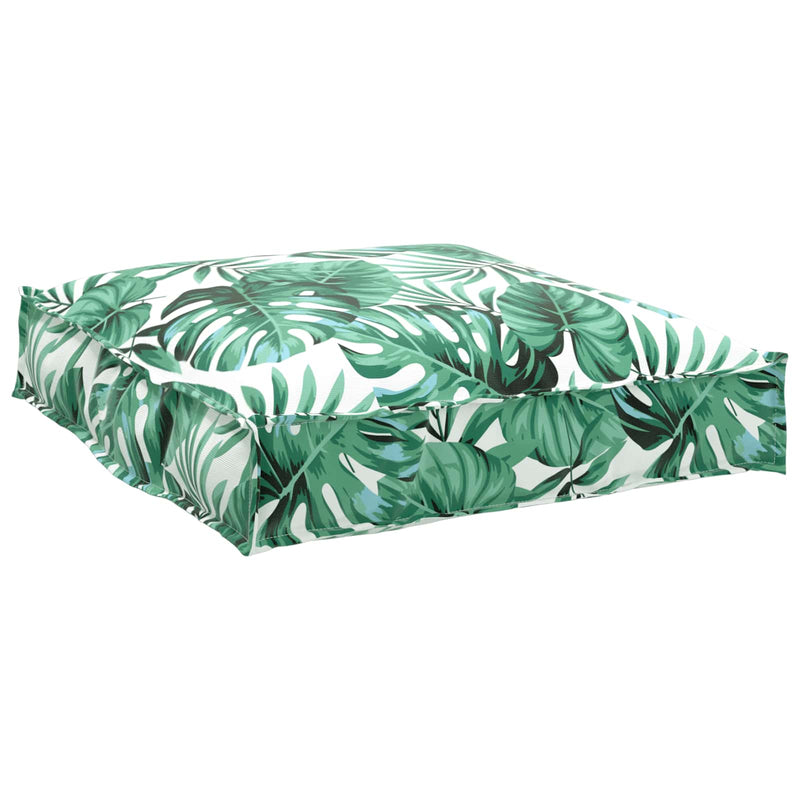 Afbeelding laden in galerijviewer, Vidaxl pallet kussen set 2 pcs groen bladpatroon 100 x 40 x 8 cm