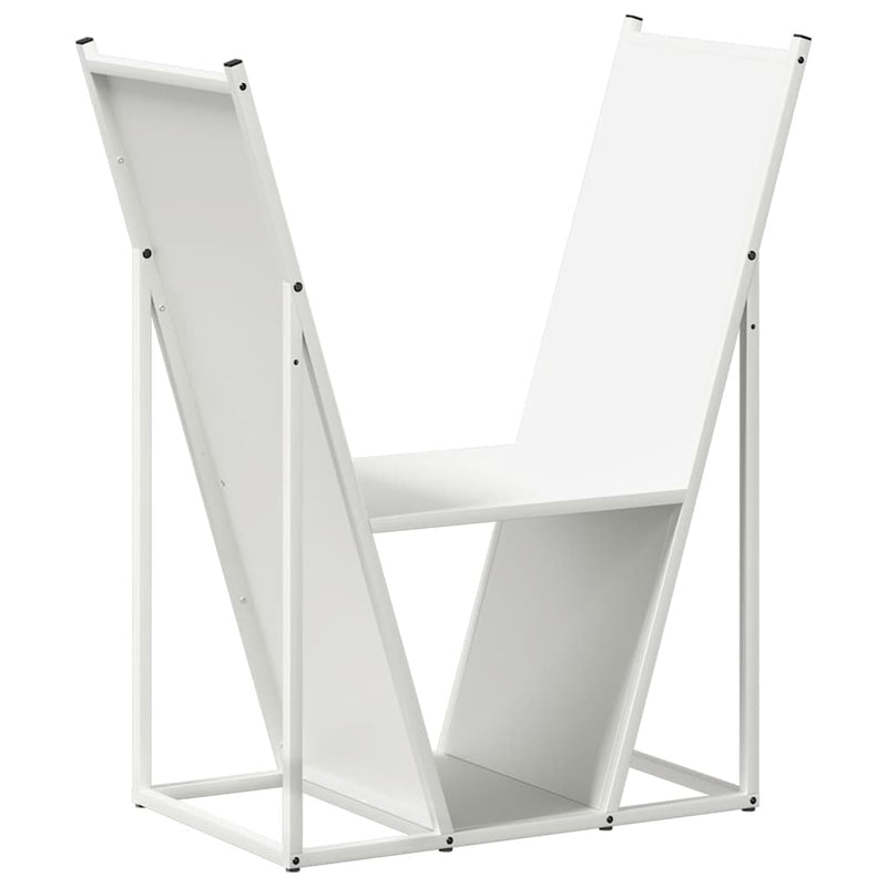 Afbeelding laden in galerijviewer, Vidaxl brandhoutrek 69,5x35x81 cm koudgewalst staal wit