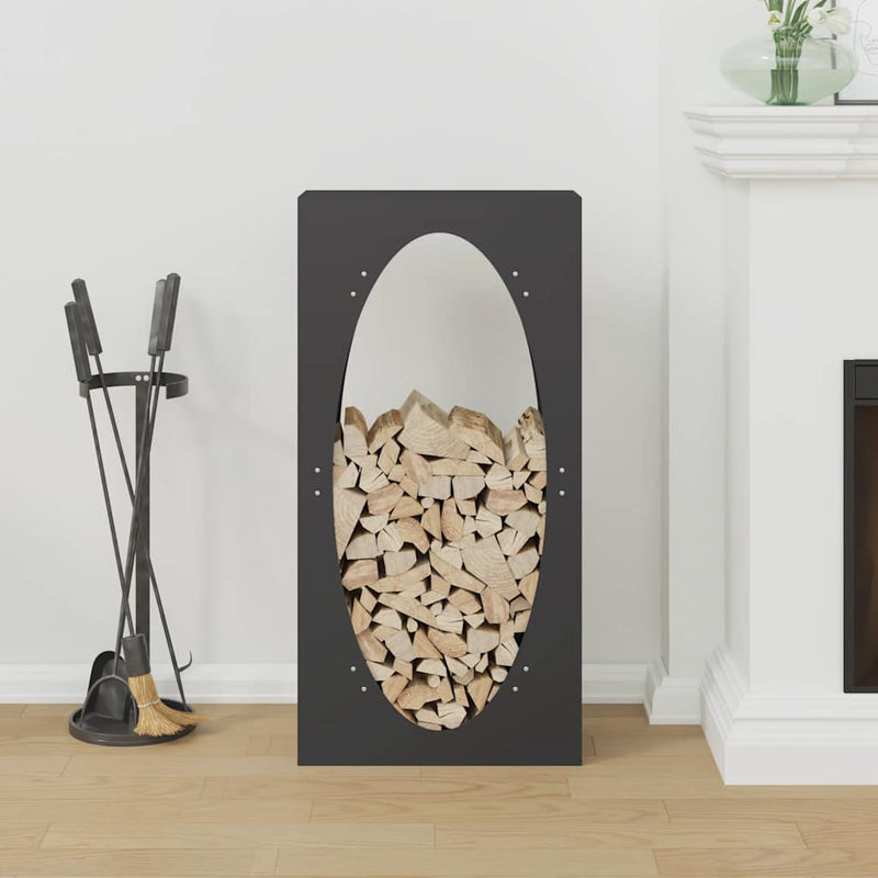 Afbeelding laden in galerijviewer, Vidaxl brandhoutrek 50x23x100 cm koudgewalst staal zwart