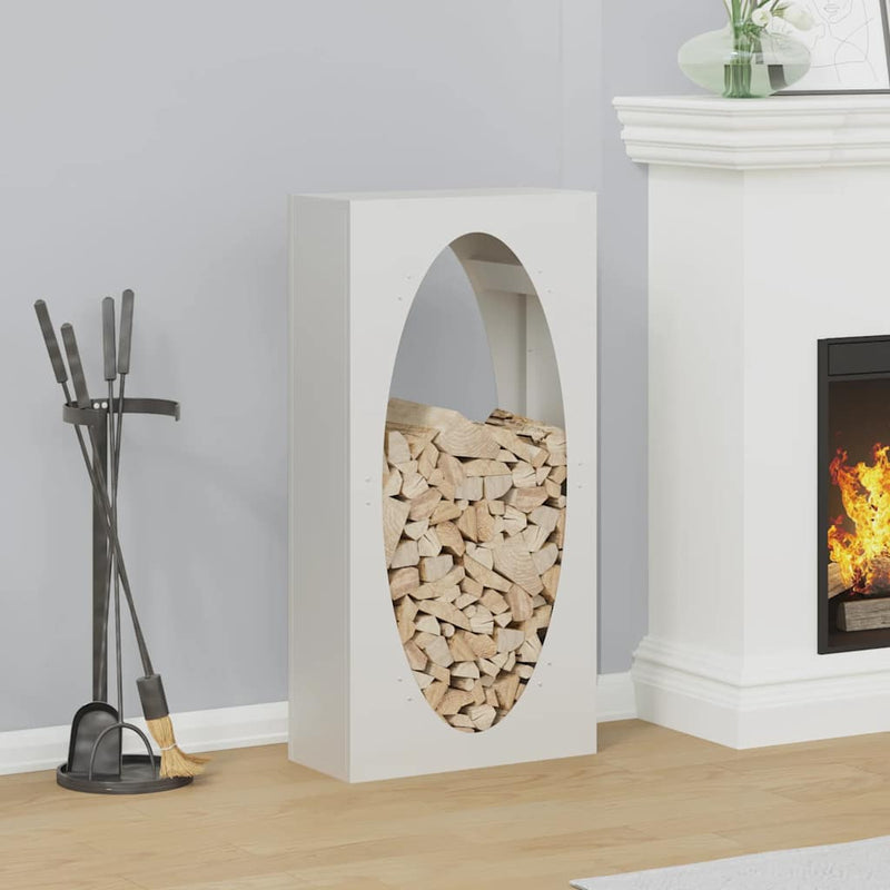 Afbeelding laden in galerijviewer, Vidaxl brandhoutrek 50x23x100 cm koudgewalst staal wit