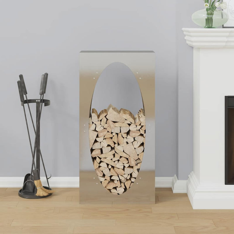 Afbeelding laden in galerijviewer, Vidaxl brandhoutrek 50x23x100 cm roestvrij staal