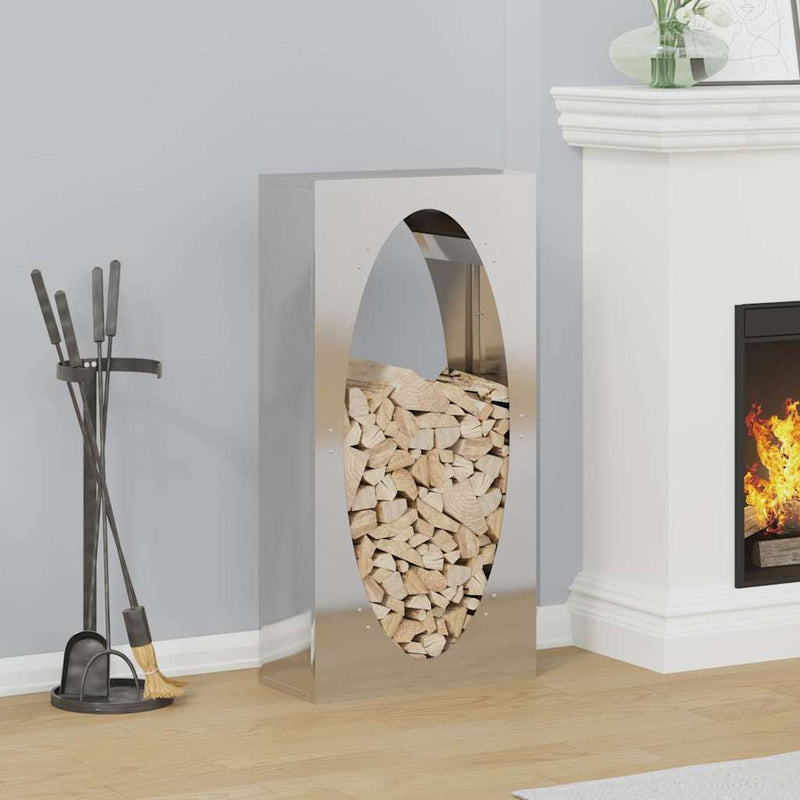 Afbeelding laden in galerijviewer, Vidaxl brandhoutrek 50x23x100 cm roestvrij staal