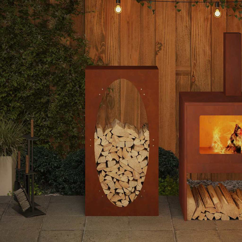 Afbeelding laden in galerijviewer, Vidaxl brandhoutrek 50x23x100 cm weervast staal