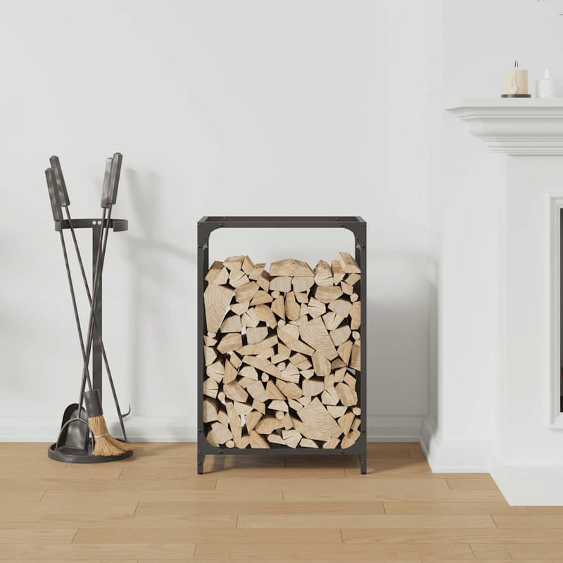 Afbeelding laden in galerijviewer, Vidaxl brandhoutrek 44x28x65 cm koudgewalst staal zwart