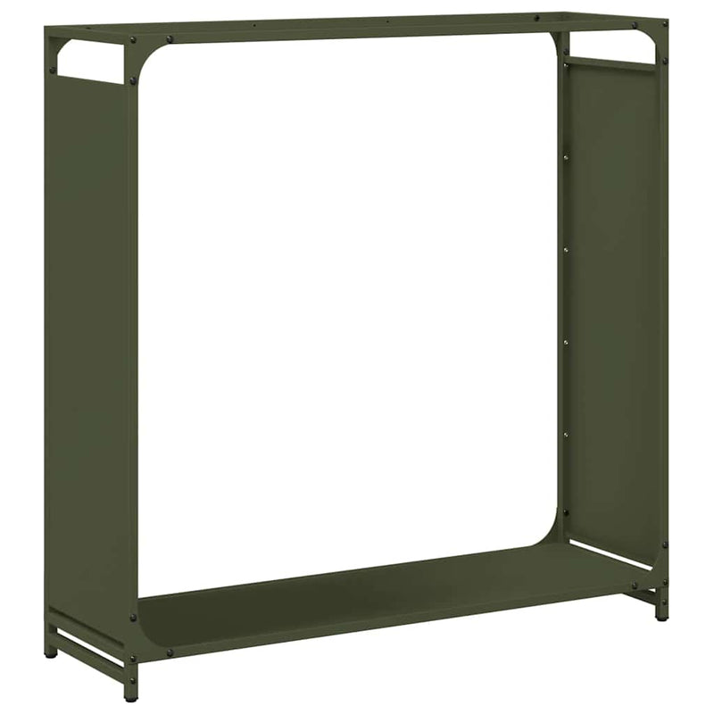 Afbeelding laden in galerijviewer, Vidaxl brandhoutrek 90x28x90 cm koudgewalst staal olijfgroen