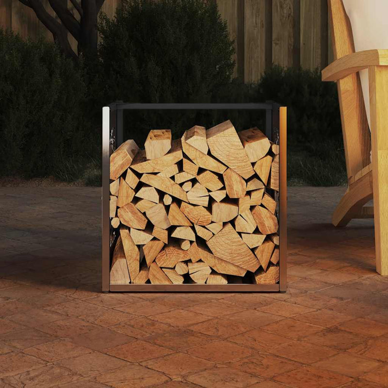 Afbeelding laden in galerijviewer, Vidaxl brandhoutrek 40x40x40 cm roestvrij staal