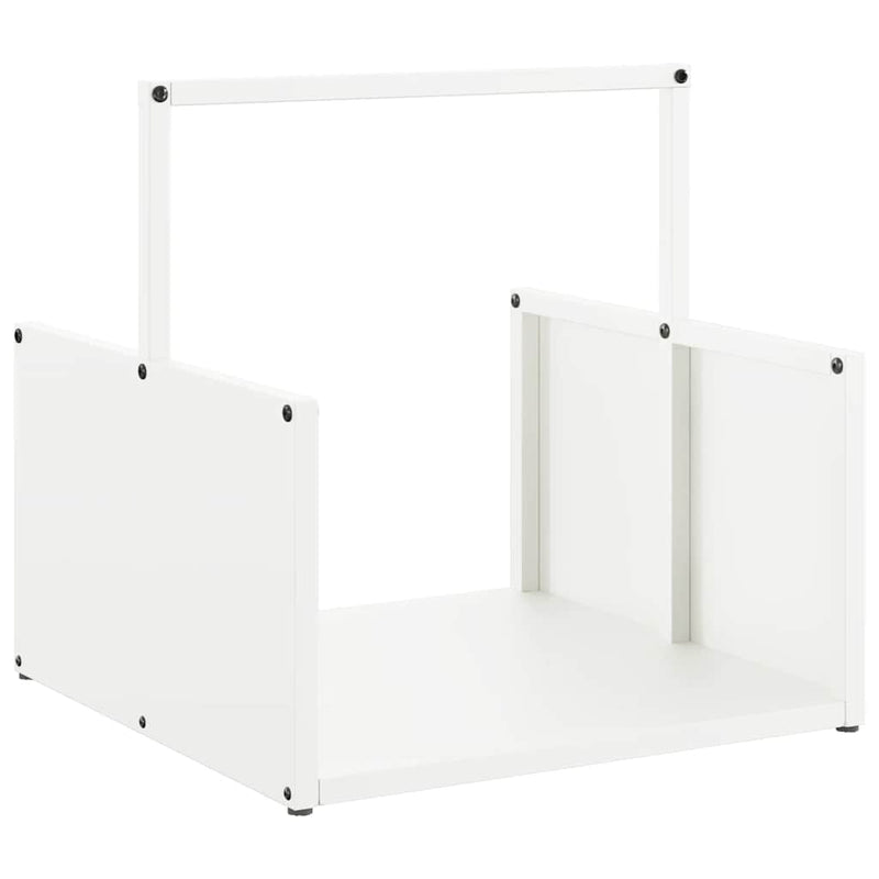 Afbeelding laden in galerijviewer, Vidaxl brandhoutrek 40x40x40 cm koudgewalst staal wit