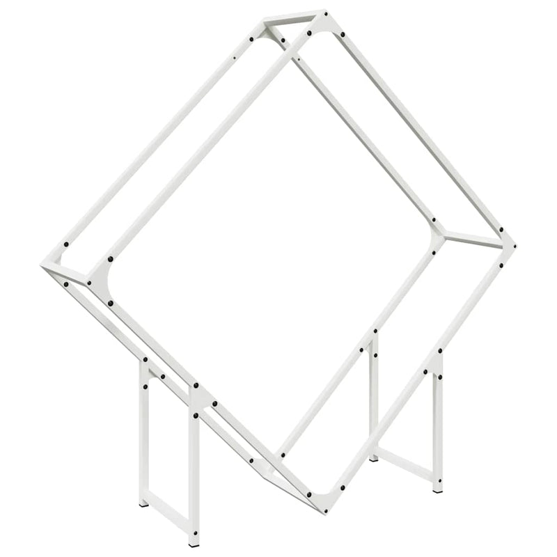 Afbeelding laden in galerijviewer, Vidaxl brandhoutrek 100x25x100 cm koudgewalst staal wit