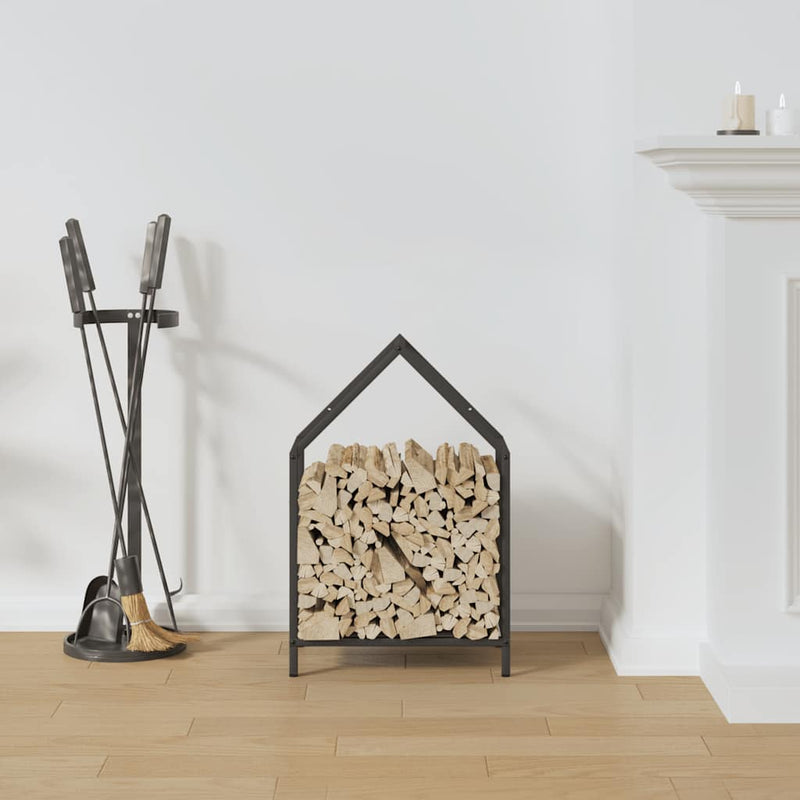 Afbeelding laden in galerijviewer, Vidaxl brandhoutrek 40x25x60 cm koudgewalst staal zwart