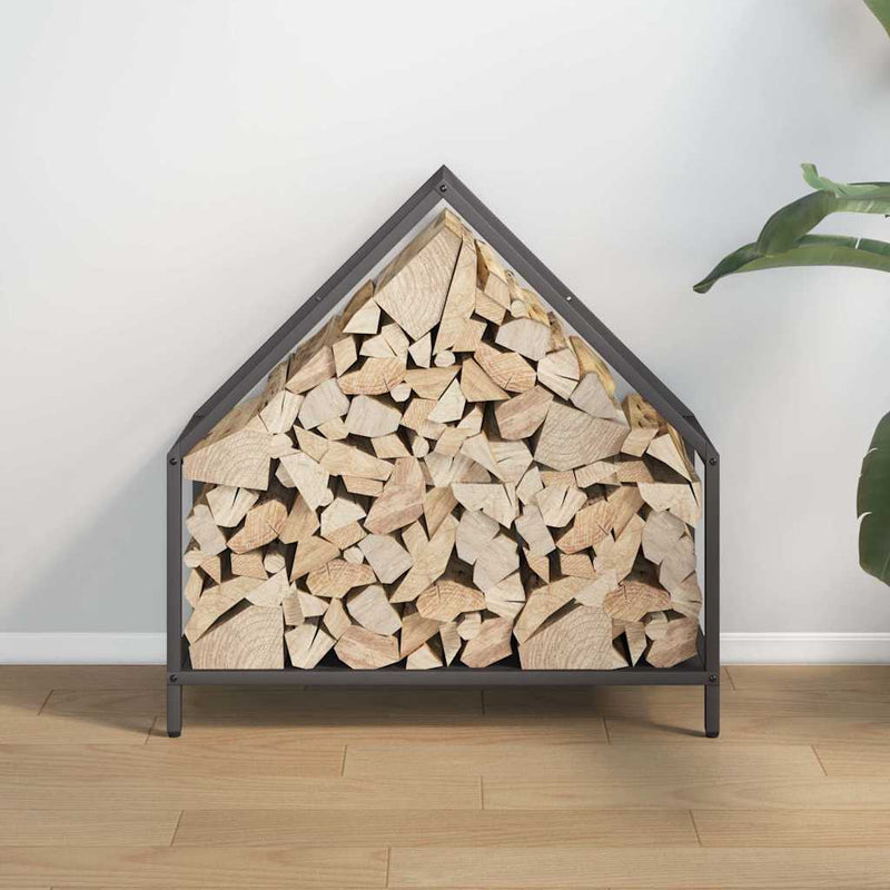 Afbeelding laden in galerijviewer, Vidaxl brandhoutrek 60x25x60 cm koudgewalst staal zwart