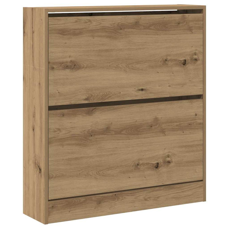 Afbeelding laden in galerijviewer, Vidaxl schoenenkast gerookt eiken 80 x 21 x 87,5 cm bewerkt hout