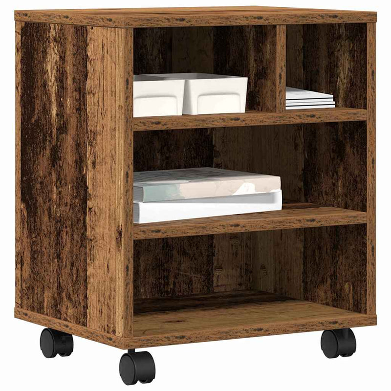 Afbeelding laden in galerijviewer, Vidaxl printerstand met opslag oud hout 41 x 32 x 48 cm bewerkt hout