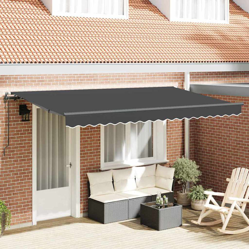 Afbeelding laden in galerijviewer, Vidaxl inklapbaar zonnescherm antraciet 400 x 200 cm stof
