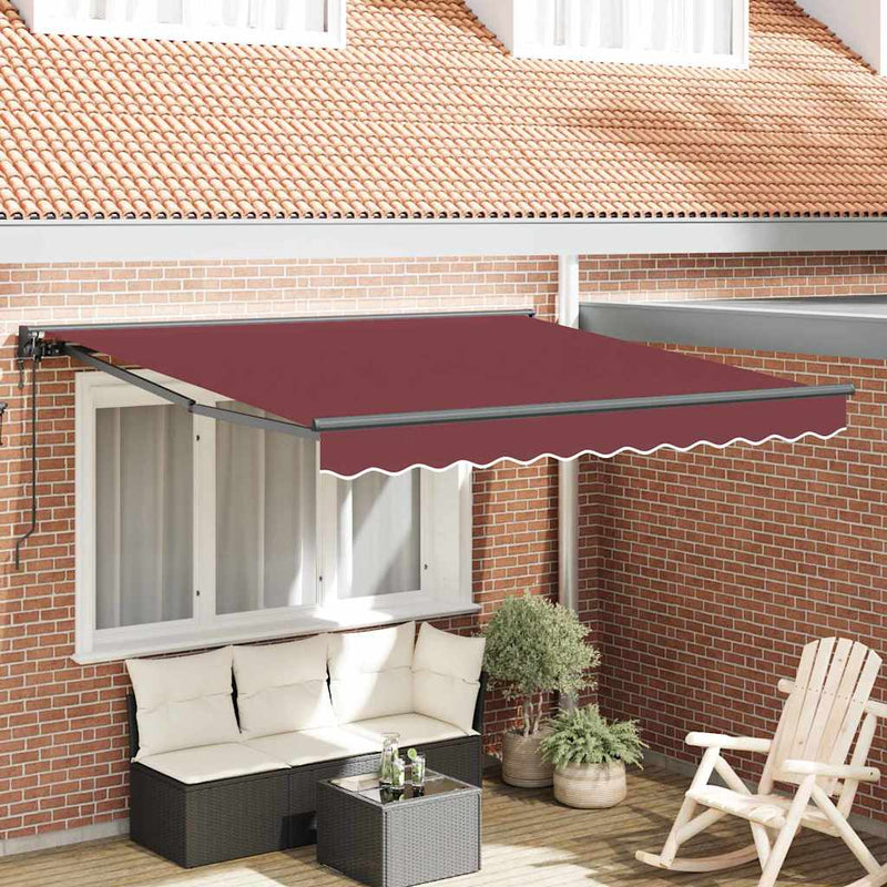 Afbeelding laden in galerijviewer, Vidaxl inklapbaar zonnescherm bordeauxrood 300 x 250 cm
