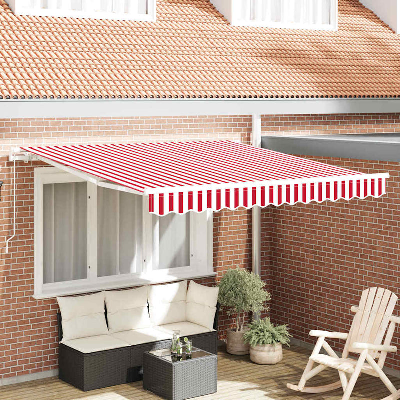 Afbeelding laden in galerijviewer, Vidaxl inklapbaar zonnescherm rood en wit 300 x 250 cm