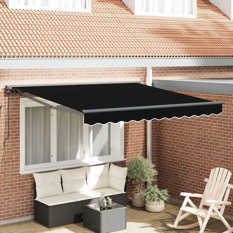 Afbeelding laden in galerijviewer, Vidaxl inklapbaar zonnescherm zwart 300 x 250 cm polyester en metaal