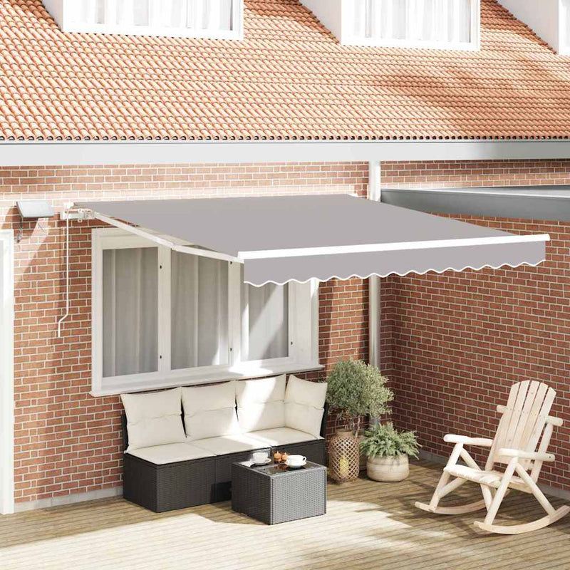 ギャラリービューアに画像をロードする, Vidaxl inklapbaar zonnescherm lichtgrijs 300 x 250 cm stof en staal