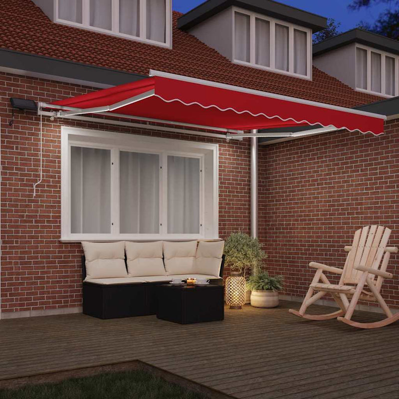 ギャラリービューアに画像をロードする, Vidaxl inklapbaar zonnescherm rood 300 x 250 cm stof en staal