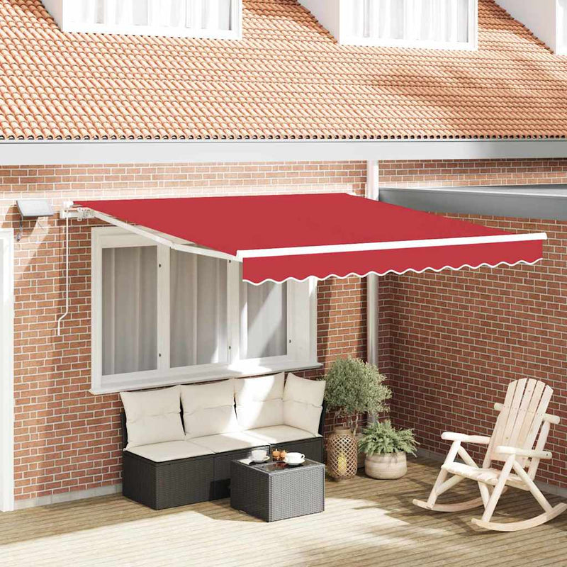 ギャラリービューアに画像をロードする, Vidaxl inklapbaar zonnescherm rood 300 x 250 cm stof en staal
