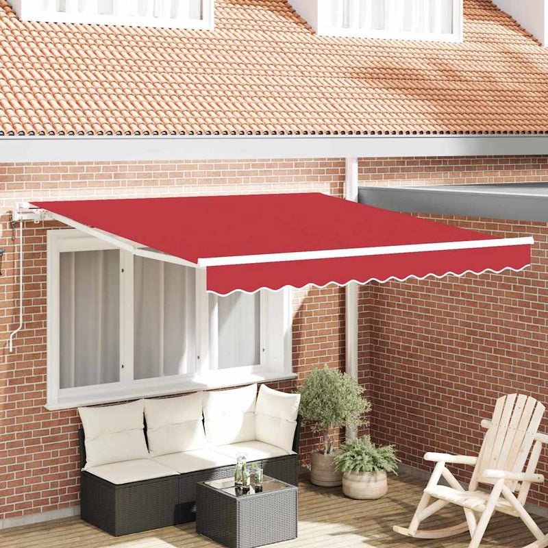 Afbeelding laden in galerijviewer, Vidaxl inklapbaar zonnescherm rood 300 x 250 cm stof